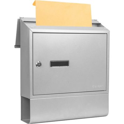 Image showing  Contemporary Locking Wall Mount Mailbox with Newspaper Bucket