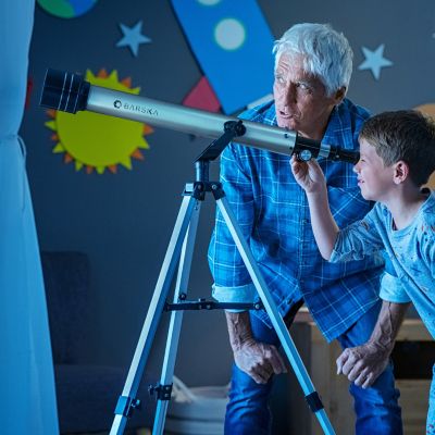 Image showing 8 th Barska 70060 - 525 Power Starwatcher Refractor Telescope with Altazimuth Mount