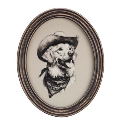 Red Shed 10 in. Dog Cowboy Framed, 90243279