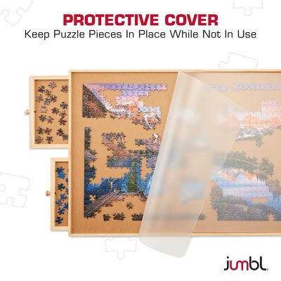 Image showing  1000-Piece Puzzle Board with Drawers, Foldable Legs & Cover - Wooden Jigsaw Puzzle Table