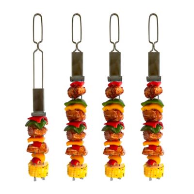 Outset Stainless Steel BBQ Slider Skewers, Set of 4