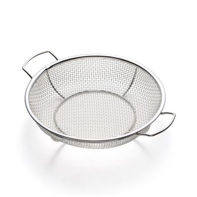 Outset Stainless Steel Shallow Mesh Grill Basket With Handles, 12 x 15in.