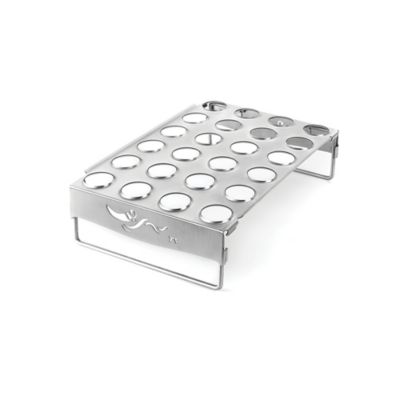 Outset Chicken Leg and Jalapeno Roaster with Collapsible Legs, Stainless Steel