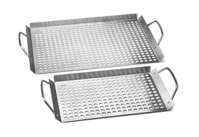 Outset Stainless Steel Grill Topper Grid, Set of 2, 11 x 7 in., 11 x 17 in.
