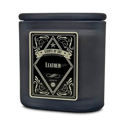 Scents Of SoyLeather Frosted Black Oval 2-Wick Candle 10 oz