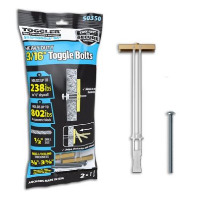 TOGGLER Snaptoggle Heavy-Duty Toggle Bolts 3/16 in., 24 Bolts