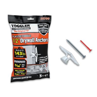 TOGGLER Toggler Plastic Toggle Anchors 8 X 1-1/2 Screws & 1 Key