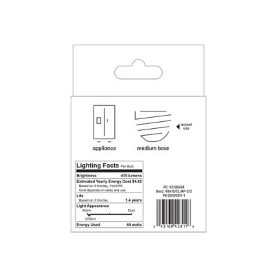 Image showing 2 th GE INC Soft White 40W A15, 2 pk.