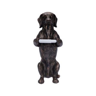 Red Shed 22.25 in. Resin Dog Statue Toilet Paper Holder