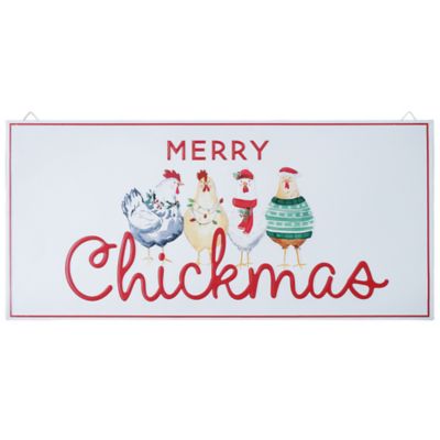 Red Shed 30 in. Merry Chickmas Metal Sign