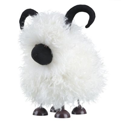 Red Shed Tabletop Fluffy Mountain Goat Figurine, 11 in.
