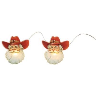 Red Shed Indoor Cowboy Hat Santa Christmas String Lights, 20 ct.