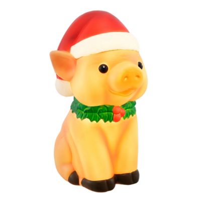 Red Shed 14 in. Blow Mold LED Pig Christmas Decoration
