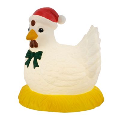 Red Shed 14 in. Blow Mold LED Hen Christmas Decoration