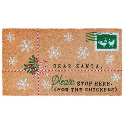 Red Shed Santa Letter Coir Christmas Door Mat, 18 x 32in.