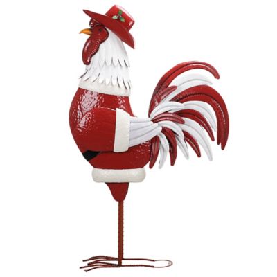 Red Shed 73 in. Cowboy Santa Rooster Statue