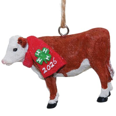 Red Shed 4-H Cow Christmas Ornament, 3 in.