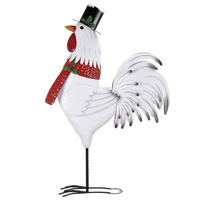 Red Shed 75 in. Snowman Rooster Statue