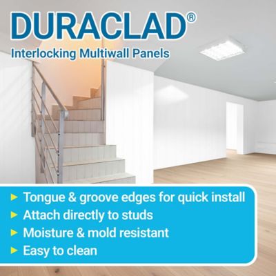 Image showing  DURACLAD .50 in. WHITE PVC Interlocking Multiwall Panel 16 x 96 in.