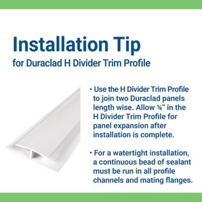 Image showing 5 th Palram DURACLAD H DIVIDER PVC 120 in.