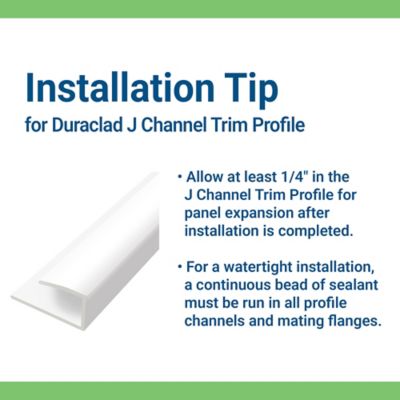 Image showing 5 th Palram DURACLAD J CHANNEL PVC 120 in.