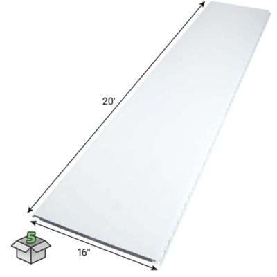 Image showing  DURACLAD .50 in. WHITE PVC Interlocking Multiwall Panels 16 x 240 in., 5 pk.