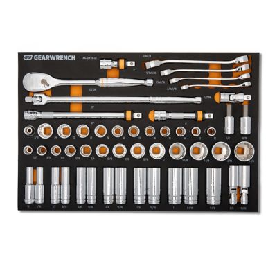 Image showing  185 pc. 1/4in., 3/8in., and 1/2in. Drive GMTK Tool Kit in Foam Trays with Heavy Duty Tool Carrier
