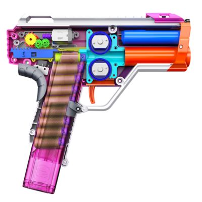 Image showing  Nitroshot+ Venom Pro UV Half-Length Full-Auto Pro Motorized Blaster - Shoots Up to 7 Darts per Second