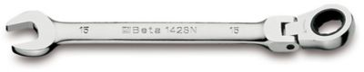 Beta Tools 142SN 12-Point Flex Head, Ratcheting Combination Wrench, Metric 15mm