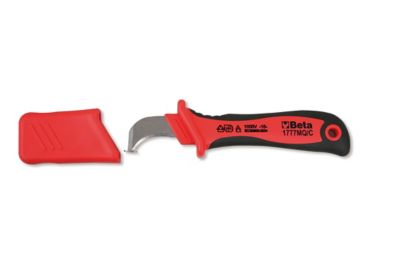 Beta Tools 1777MQ/C Electrician's Insulated Cable Stripping Knife, 1000V Rated, VDE Certified, Ergonomic Grip