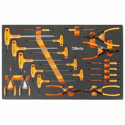 Beta Tools M62 21 pc. Torx Driver, Micro-Screwdriver and Pliers Set in Soft Thermoformed Tray