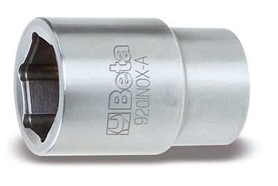 Beta Tools 920INOX-A Stainless Steel 1/2 in. Drive, 6-Point Hand Socket, Metric 22mm