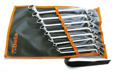 Beta Tools 90/B8N Metric Set of 8 Double-End, Deep Offset Box Wrenches in Tool Roll