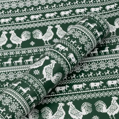 Red Shed Giftwrap, Fair Isle Silhouettes