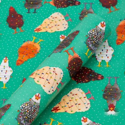 Red Shed Giftwrap, Wrapped Hens