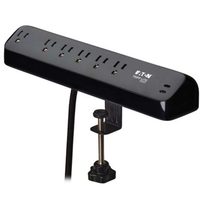 Image showing 7 th Tripp Lite 6-AC Outlet and 2-USB Port Protect It Desk Clamp Surge Protector Power Strip, 10 ft. Braided Cord