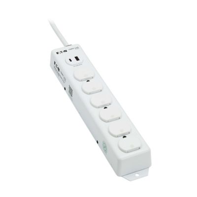 Image showing  6-AC Outlet and 2-USB Port Safe-IT Medical-Grade Power Strip, 2 ft. Cord with Straight Plug