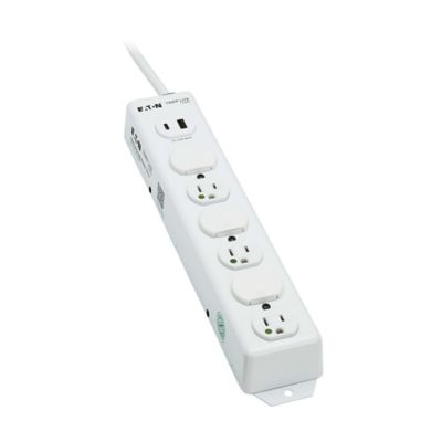 Image showing 5 th Tripp Lite 6-AC Outlet and 2-USB Port Safe-IT Medical-Grade Power Strip, 2 ft. Cord with Straight Plug