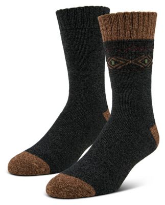 Blue Mountain Men's Midweight Brushed Thermal Geotrek Crew Socks, 2-Pairs
