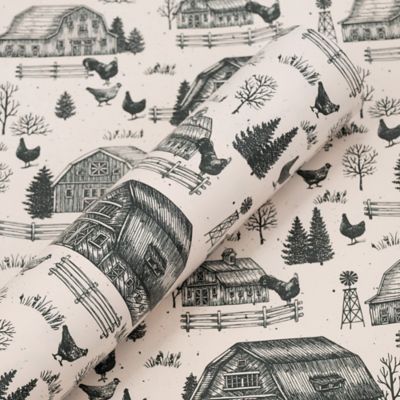 Red Shed 2026 Barn Christmas Wrapping Paper, 40 in. x 75 sq. ft.