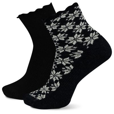 Blue Mountain Women's Midweight Mini Crew Ankle Socks, 2-Pairs