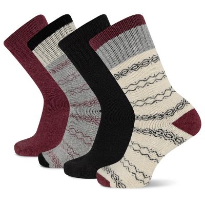 Blue Mountain Women's Thermal Crew Ankle Socks, 4-Pairs