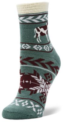 Little Hotties Cow Aztec Double Layer Crew Socks, 1 Pair