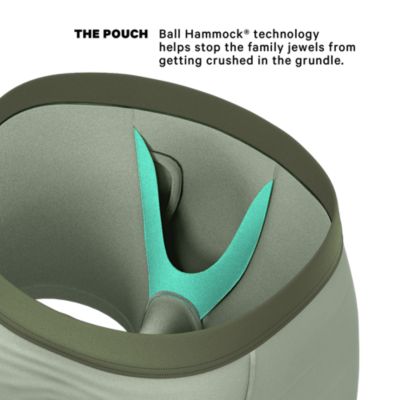 Image showing  Olive Green Ball Hammock Pouch Underwear With Fly