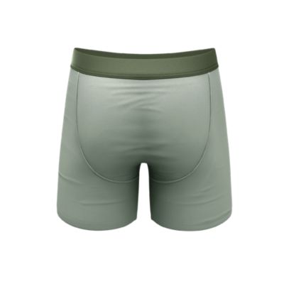 Image showing  Olive Green Ball Hammock Pouch Underwear With Fly