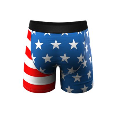 Image showing  American Flag Ball Hammock Pouch Underwear With Fly
