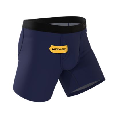 Image showing  Navy Ball Hammock Pouch Underwear With Fly