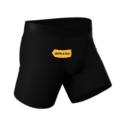 Image showing  Black Ball Hammock Pouch Underwear With Fly