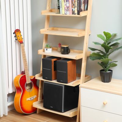 Image showing  42 W Amplified Bluetooth Retro-Style Bookshelf Speaker System with Sub Out and Remote