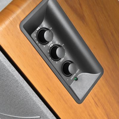 Image showing  42 W Amplified Bluetooth Retro-Style Bookshelf Speaker System with Sub Out and Remote